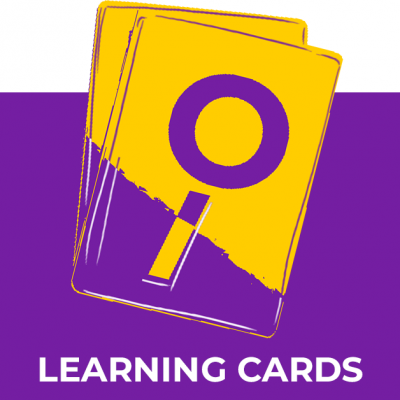 image of a cards deck with the logo of FOCUS learning, and the label LEARNING CARDS