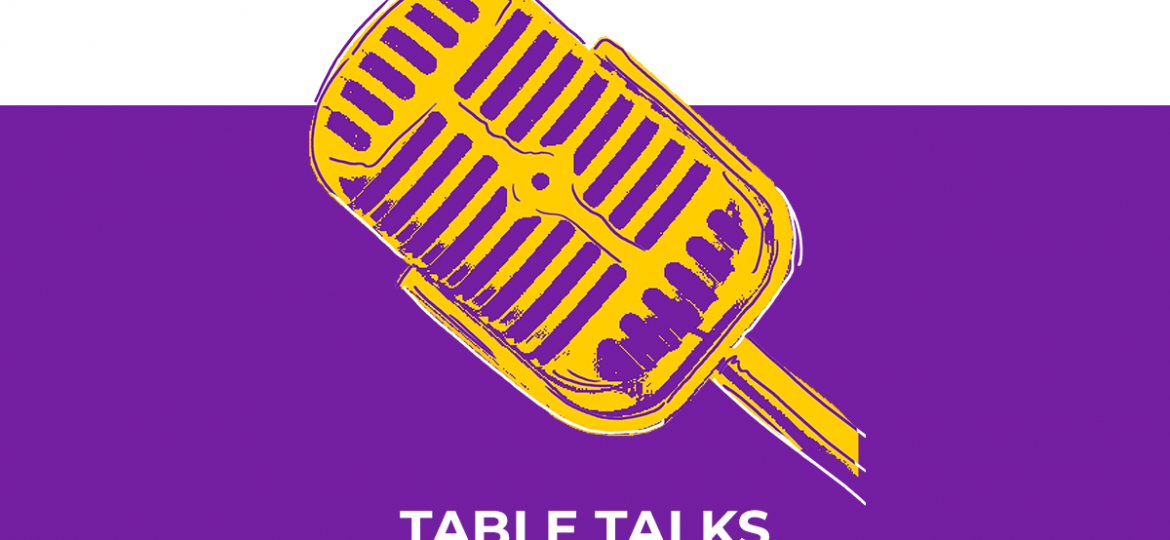 old fashioned microphone image with the label TABLE TALKS